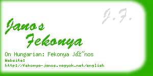 janos fekonya business card